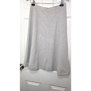 Gray Knit A-Line Crochet Preppy Skirt Women's Career Formal Festival Wear Size M